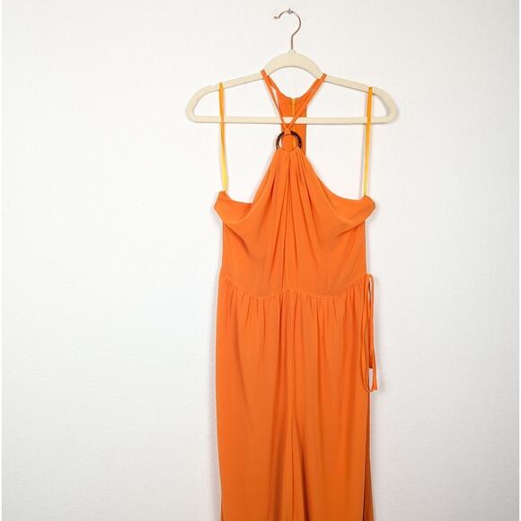 Toccin x RTR Vibrant Orange Sleeveless Halter Jumpsuit Size 6 - Picture 4 of 11